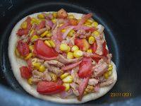 番茄肉丝洋葱披萨—电饭煲版的做法步骤7