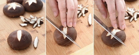 切出漂亮的香菇花儿步骤4-6