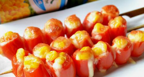 开心素烧烤玉米焗烤番茄串怎么做？