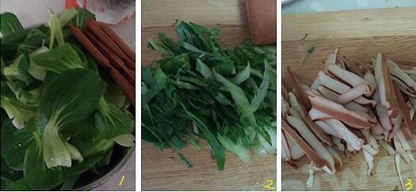 肉末香干油菜丝的做法步骤1-3