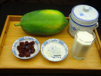 木瓜红枣炖奶的做法步骤1