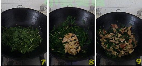 韭菜鸡蛋炒脆饼的做法步骤7-9