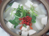 淡菜萝卜豆腐汤的做法步骤8