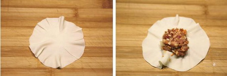 怎么用饺子皮做烧麦的做法步骤5-6