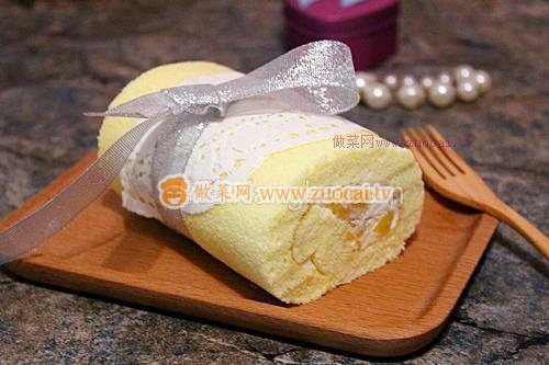 黄桃奶油蛋糕卷的做法