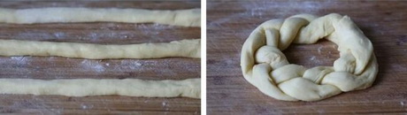 手工整形花环面包的做法步骤5-6