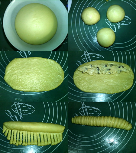 乳酪提子毛毛虫面包的做法步骤9-12
