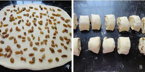 葡萄干卷面包步骤7-8