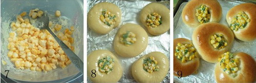 玉米沙拉面包步骤7-9