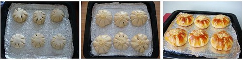 豆沙花式面包步骤7-8