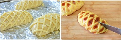淡奶油水果网纹面包步骤9-10